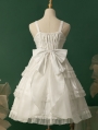 Starry Love White Tiered Ruffle High Waist Sweet Lolita JSK Dress