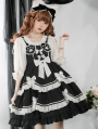 Fragrant Dreams Black and White Bowknot Tiered Sweet Lolita JSK Dress