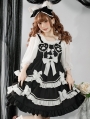 Fragrant Dreams Black and White Bowknot Tiered Sweet Lolita JSK Dress