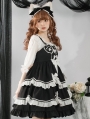 Fragrant Dreams Black and White Bowknot Tiered Sweet Lolita JSK Dress