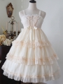 Starry Love Ivory Tiered Ruffle High Waist Sweet Lolita JSK Dress