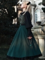 Dark Academia Slytherin Green and Black  Gigot Sleeves Classic Lolita OP Dress