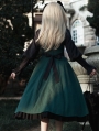 Dark Academia Slytherin Green and Black  Gigot Sleeves Classic Lolita OP Dress