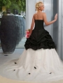 Black and White Taffeta Simple Elegant Gothic Wedding Dress