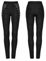 Black Gothic Punk Texture Knitted Leggings for Women