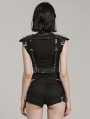 Black Gothic Punk Rivets Faux Leather Shoulder Harness for Women