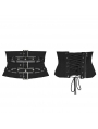 Black Gothic Punk Mesh Layered Underbust Corset Waistband for Women