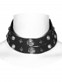 Black Gothic Punk Loops Metal Rivet Choker