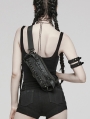 Black Gothic Punk Cool One Shoulder Spiked Bag for Women