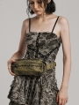 Coffee Gothic Punk Cool One Shoulder Spiked Bag for Women