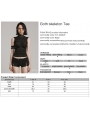 Black Gothic Skeleton Pleats Sleeveless T-Shirt for Women