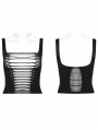 Black Gothic Punk Hollow Out Tank Top for Women