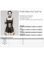 Black Gothic Punk Hollow Out Tank Top for Women