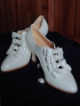 White Bow Elegant Vintage Pointed Toe Heeled Victorian Shoes