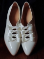 White Bow Elegant Vintage Pointed Toe Heeled Victorian Shoes