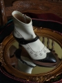 Black and White Retro Pointed Toe Side Zipper Victorian Boots