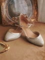 Vintage Gold Jacquard Ankle Strap Low Heeled Mary Jane Victorian Shoes