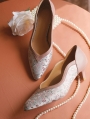 Pink Retro Elegant Floral Embroidered Kitten Heel Victorian Shoes