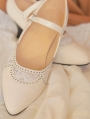 White Vintage Lace Splicing Leather Buckle Strap Victorian Shoes