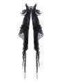Black Gothic Long Ruffle Lace Mesh Neck Tie