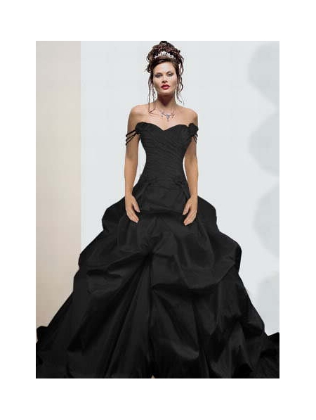 simple black wedding dress