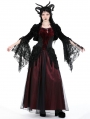 Black Vintage Gothic Patterned Velvet Lace Flared Sleeves Shrug for Women