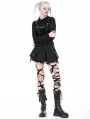 Black Gothic Punk Decadent Raggedy Hollow Out Shrug for Women