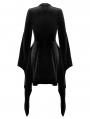 Black Gothic Spider Web Long Trumpet Sleeve Short Velvet Dress