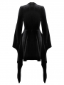 Black Gothic Spider Web Long Trumpet Sleeve Short Velvet Dress