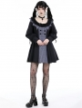 Black Gothic Pinstripe Long Sleeve Academism Short Dress