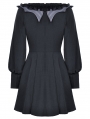 Black Gothic Pinstripe Long Sleeve Academism Short Dress