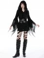 Black Gothic Evil Devil Ragged Slim Hooded Mini Dress