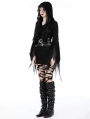 Black Gothic Evil Devil Ragged Slim Hooded Mini Dress