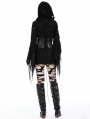 Black Gothic Evil Devil Ragged Slim Hooded Mini Dress