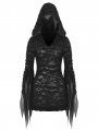 Black Gothic Evil Devil Ragged Slim Hooded Mini Dress