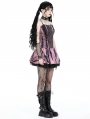 Pink Gothic Punk Dye Rebel Sleeveless Short Slim Dress