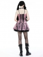 Pink Gothic Punk Dye Rebel Sleeveless Short Slim Dress