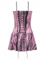 Pink Gothic Punk Dye Rebel Sleeveless Short Slim Dress