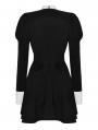 Black and White Gothic Cute Long Bubble Sleeve Short Dress