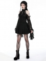 Black Gothic Lost Girl Cold Shoulder Short Lace Dress