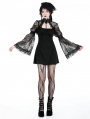 Black Gothic Lace Fake Two-Piece Short Daily Wear Dress