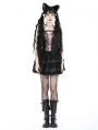 Black and Pink Gothic Doll Lace Frilly Short Dress