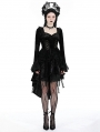 Black Gothic Retro Tasseled Dovetail Velvet Dress