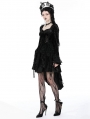 Black Gothic Retro Tasseled Dovetail Velvet Dress