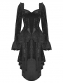 Black Gothic Retro Tasseled Dovetail Velvet Dress