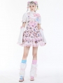 Pink Lolita Temptation Love Bear Print Short Dress