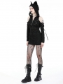 Black Gothic Punk Devil Cat Ear Hooded Slim Mini Dress