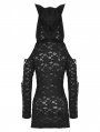 Black Gothic Punk Devil Cat Ear Hooded Slim Mini Dress