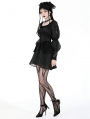 Black Gothic Retro Princess Bubble Sleeves Short Dress