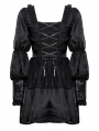 Black Gothic Retro Princess Bubble Sleeves Short Dress